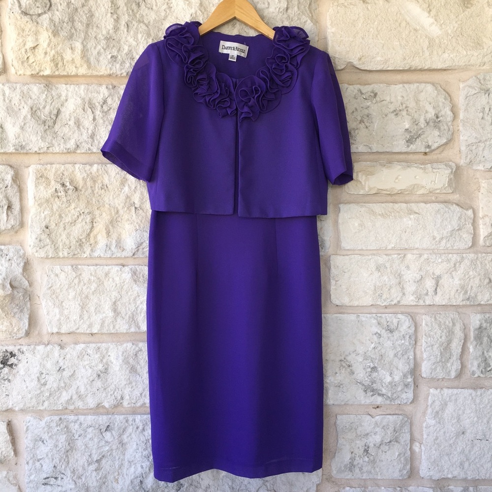 Vintage 2pc Purple Dress and Bolero Jacket